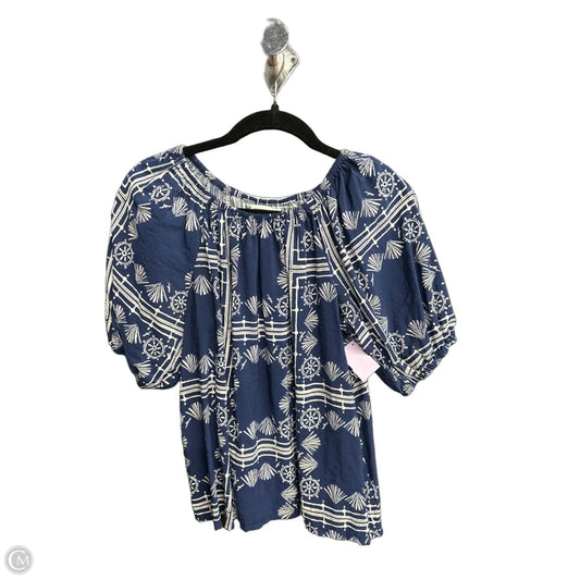 Top Short Sleeve By Sonoma In Blue & White, Size: S