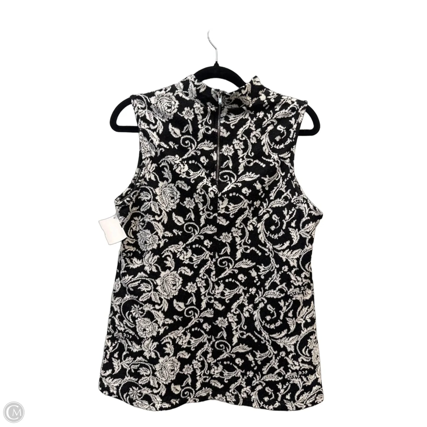 Top Sleeveless By Perseption Concept In Black & White, Size: L