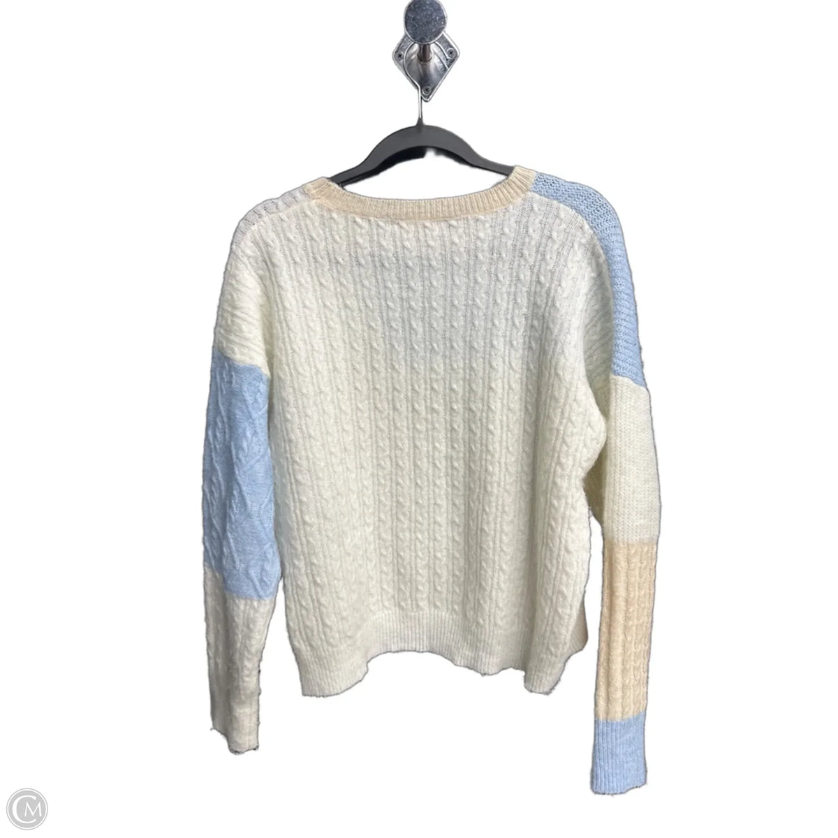 Sweater By Clothes Mentor In Blue & Cream, Size: M