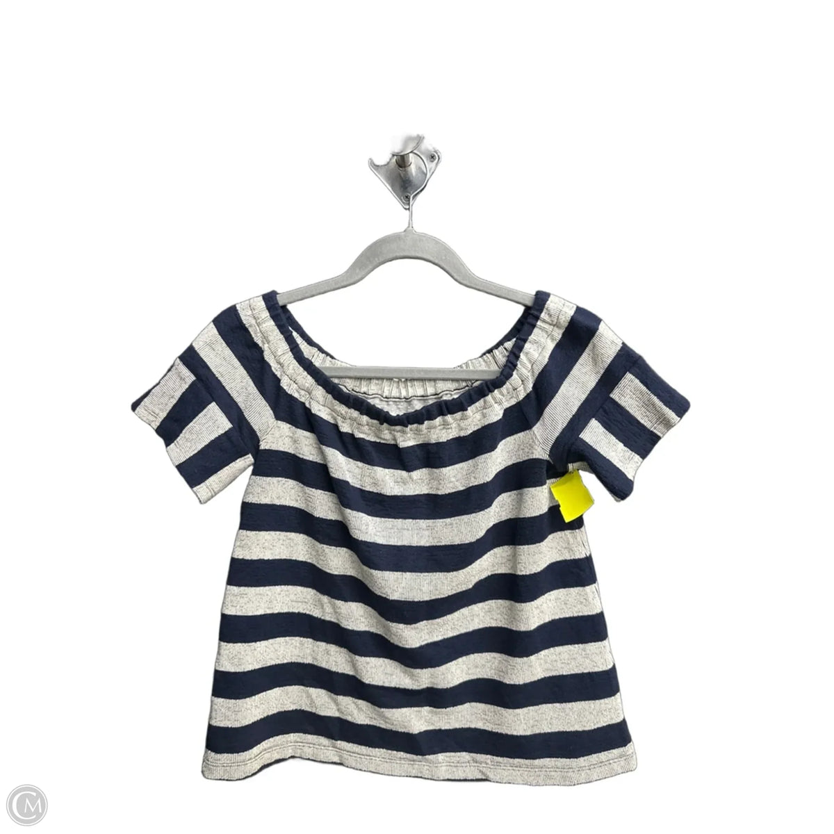 Top Short Sleeve By Madewell In Striped Pattern, Size: S