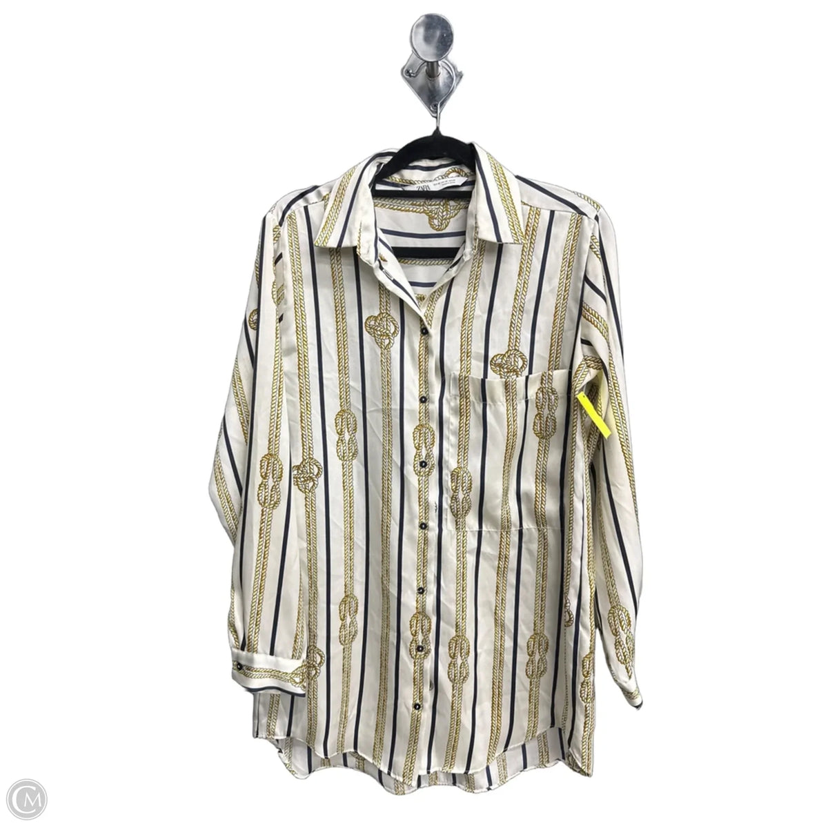 Top Long Sleeve By Zara In Striped Pattern, Size: Xs