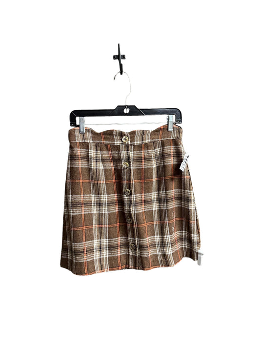 Skirt Mini & Short By Blu Pepper In Plaid Pattern, Size: M