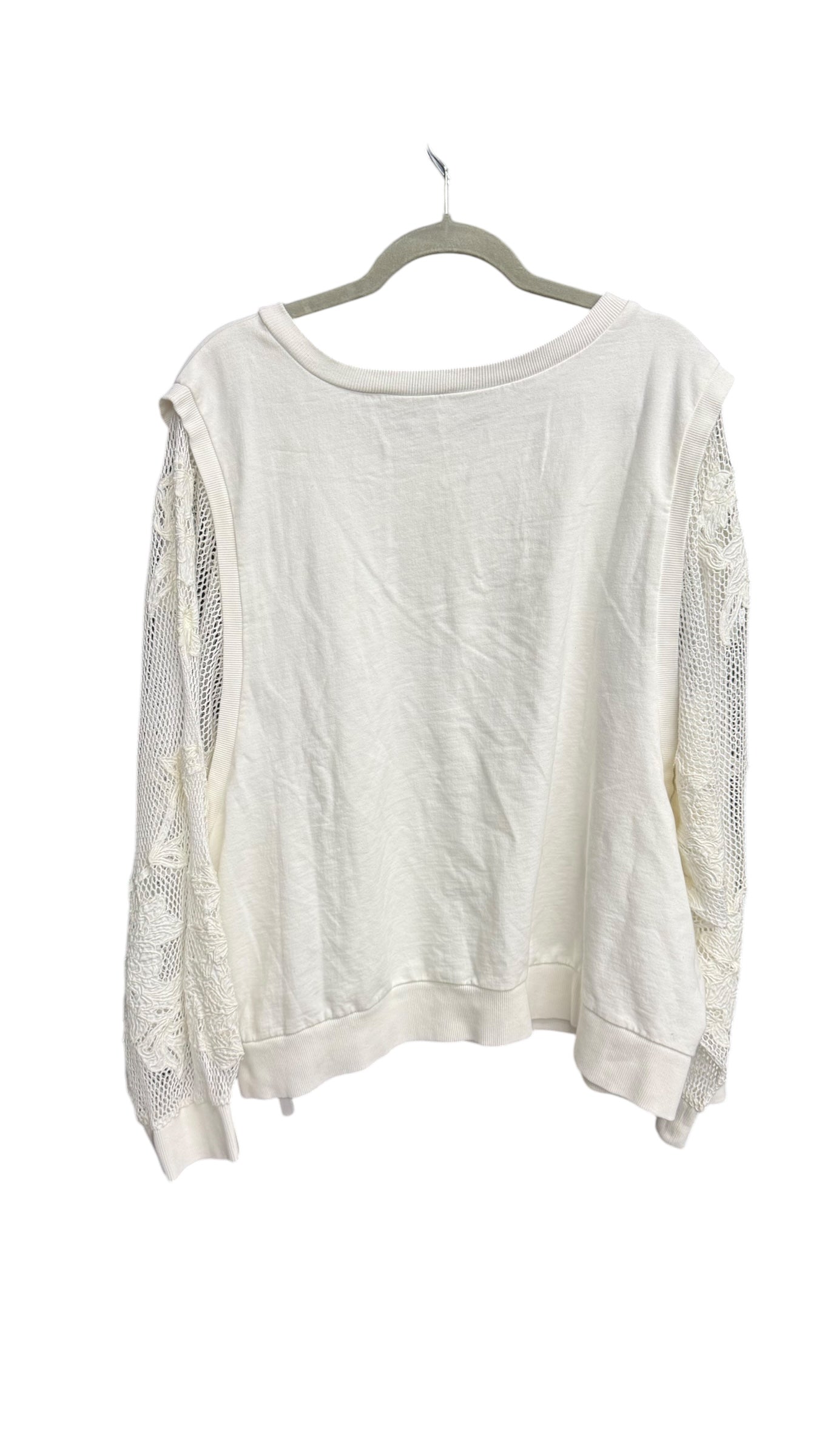 Top Long Sleeve By Anthropologie In White, Size: 2x