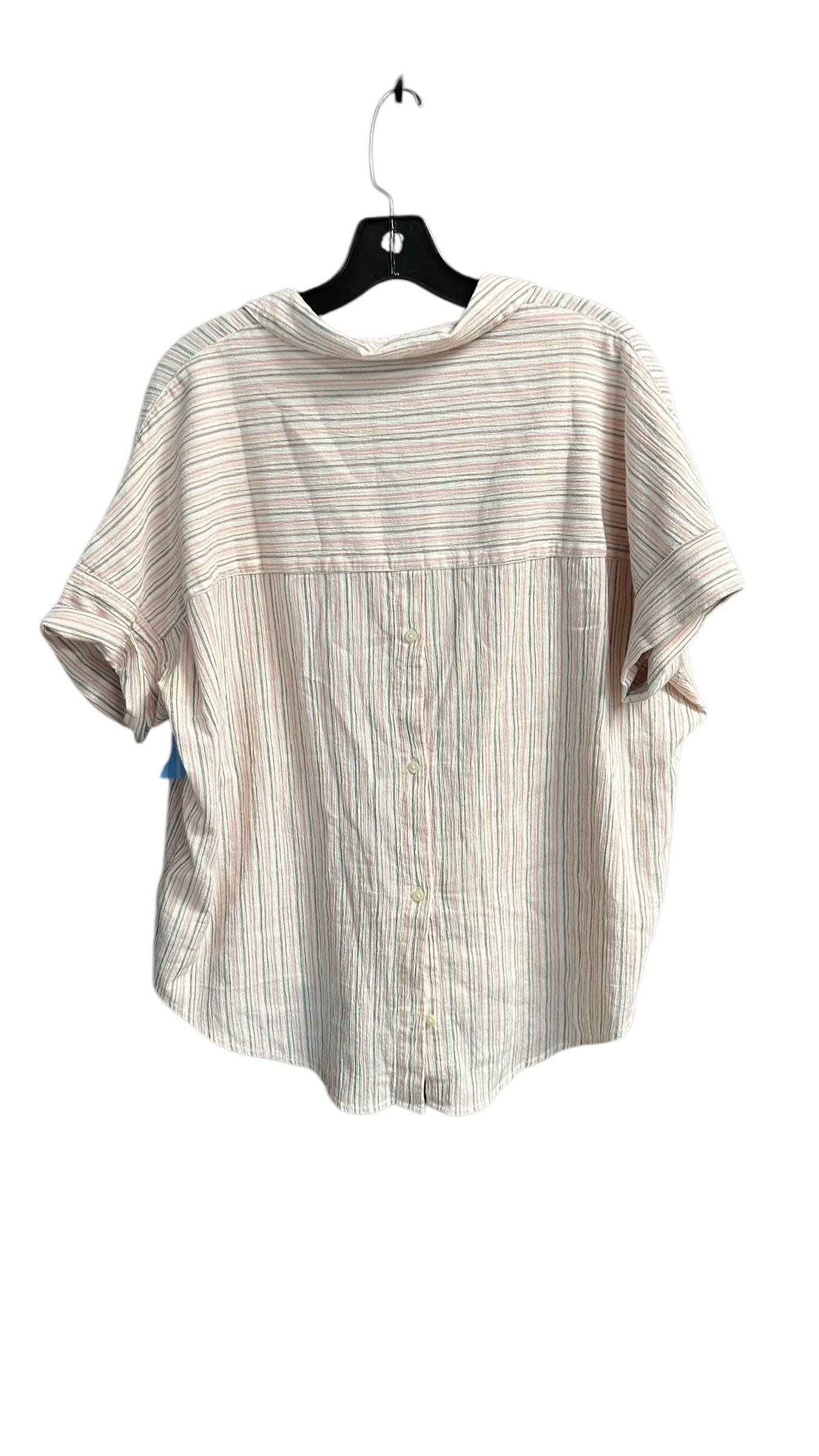 Top Short Sleeve By Madewell In Striped Pattern, Size: M