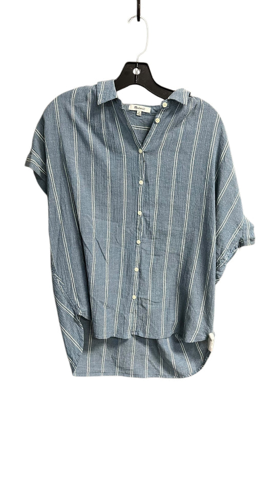 Top Short Sleeve By Madewell In Striped Pattern, Size: M