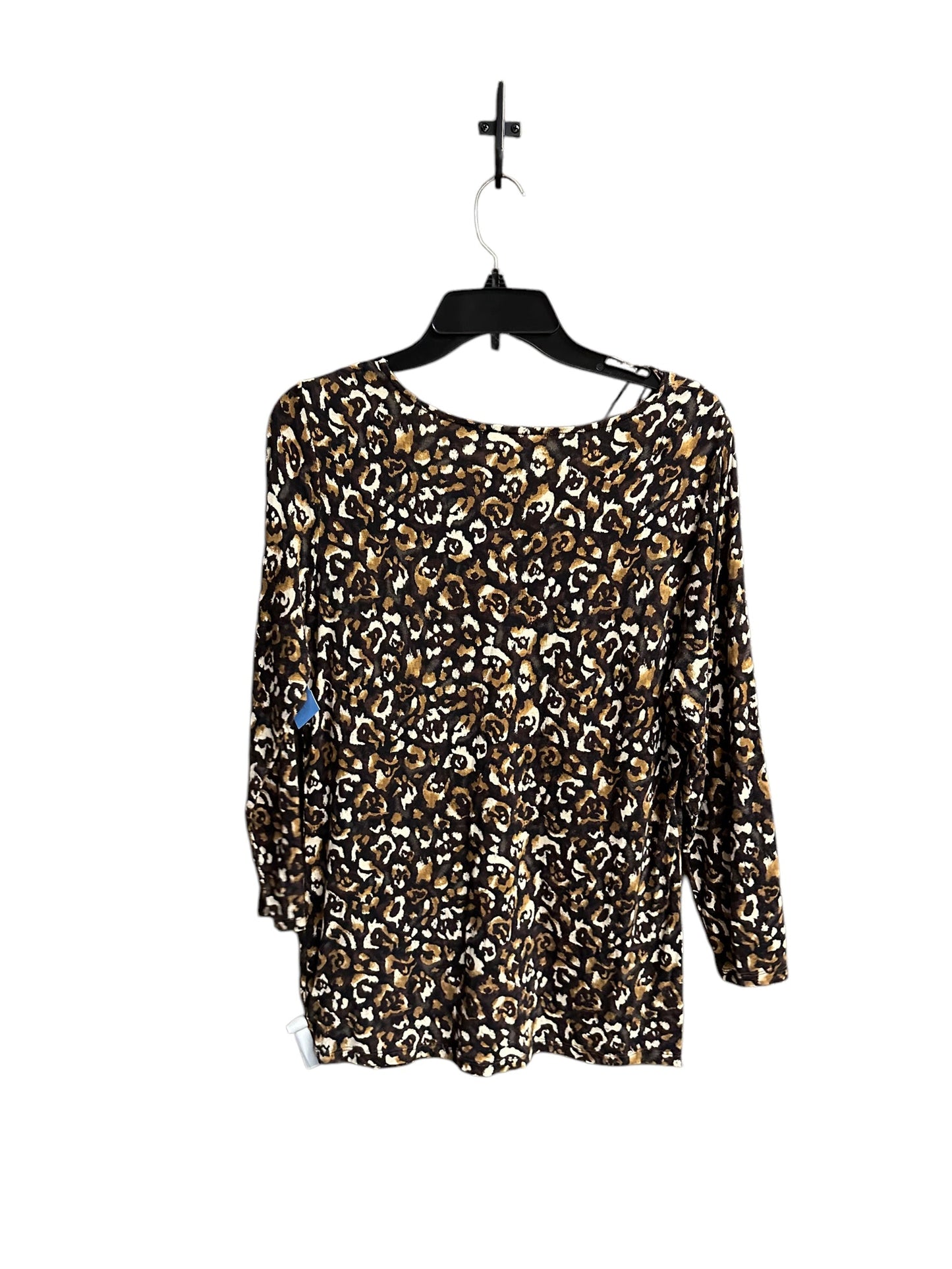 Top Long Sleeve Designer By Michael Kors In Animal Print, Size: L