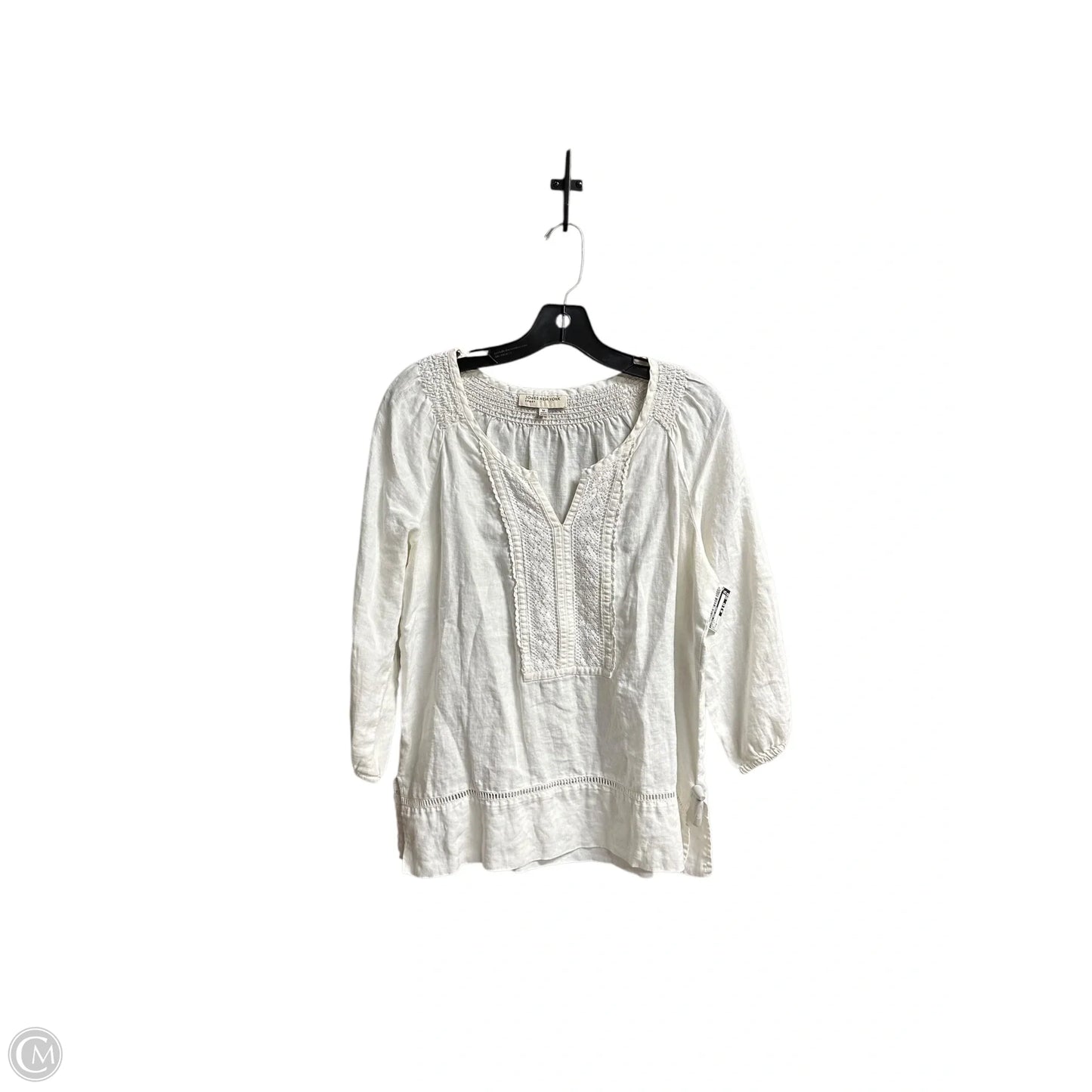 Top Long Sleeve By Jones New York In White, Size: M