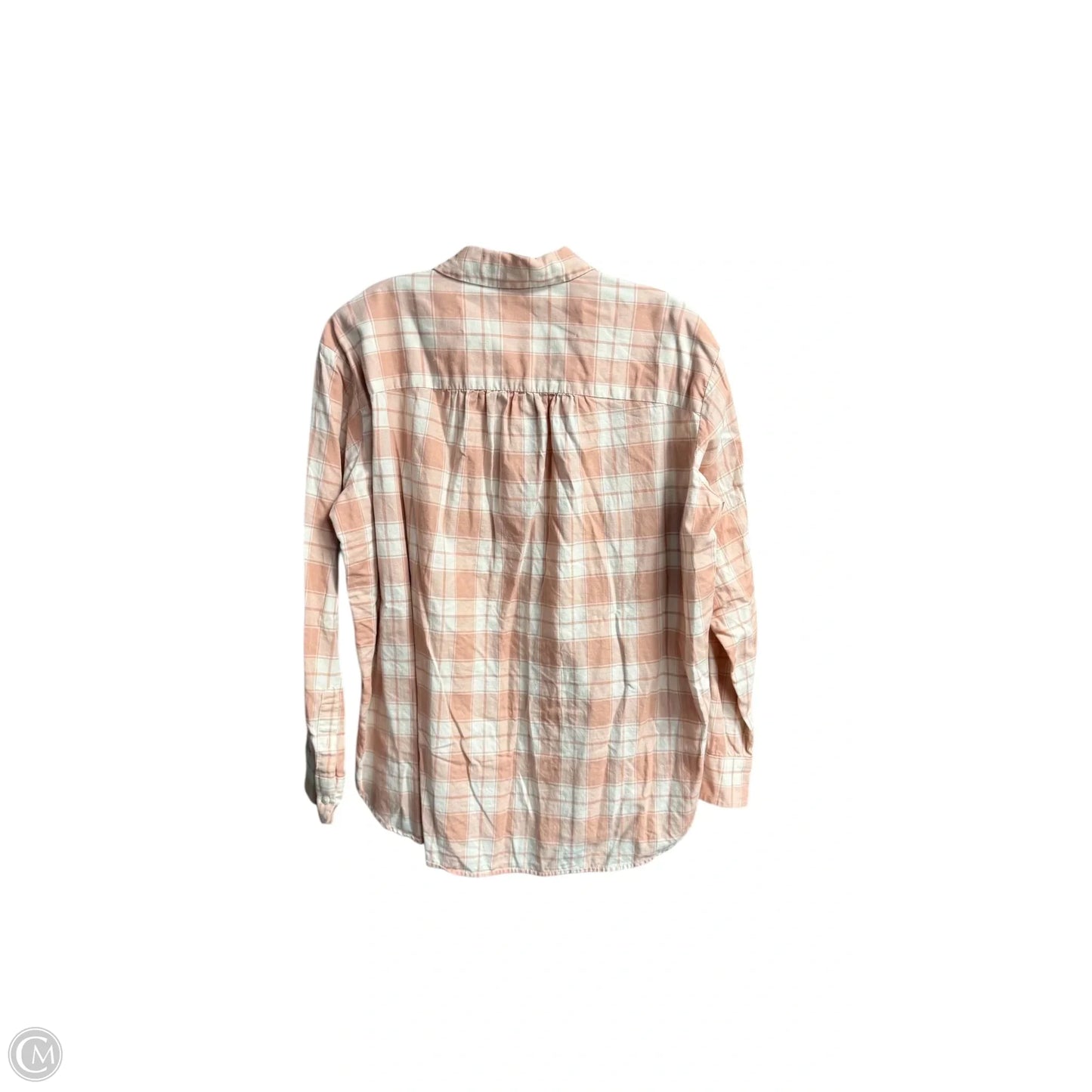 Top Long Sleeve By Madewell In Checkered Pattern, Size: M