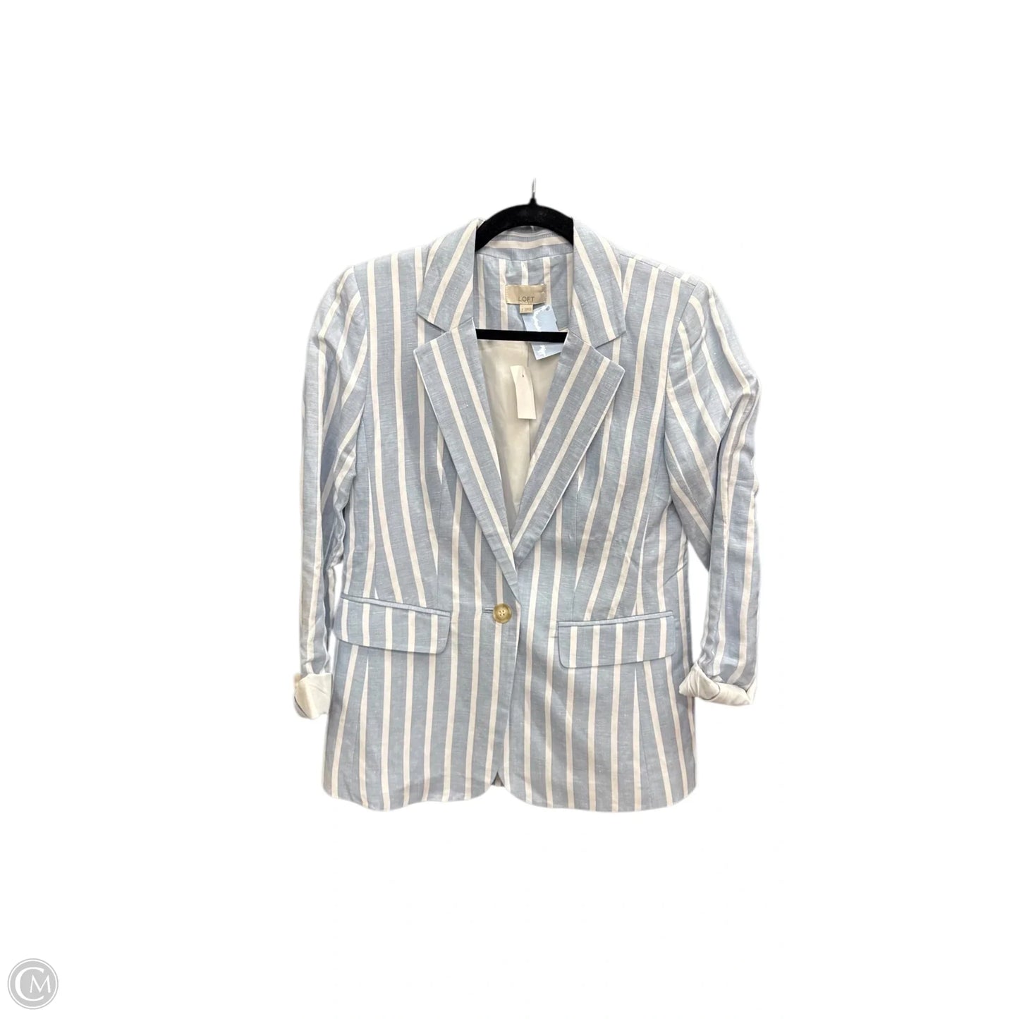 Blazer By Loft In Blue & White, Size: Xs