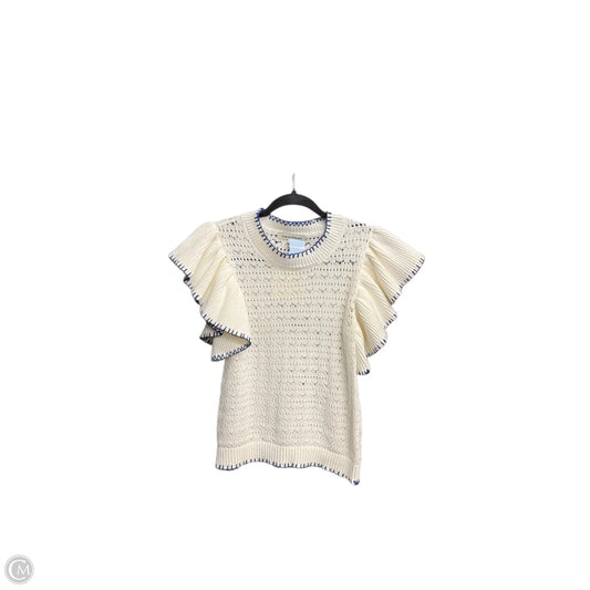 Top Short Sleeve By Clothes Mentor In Blue & White, Size: S