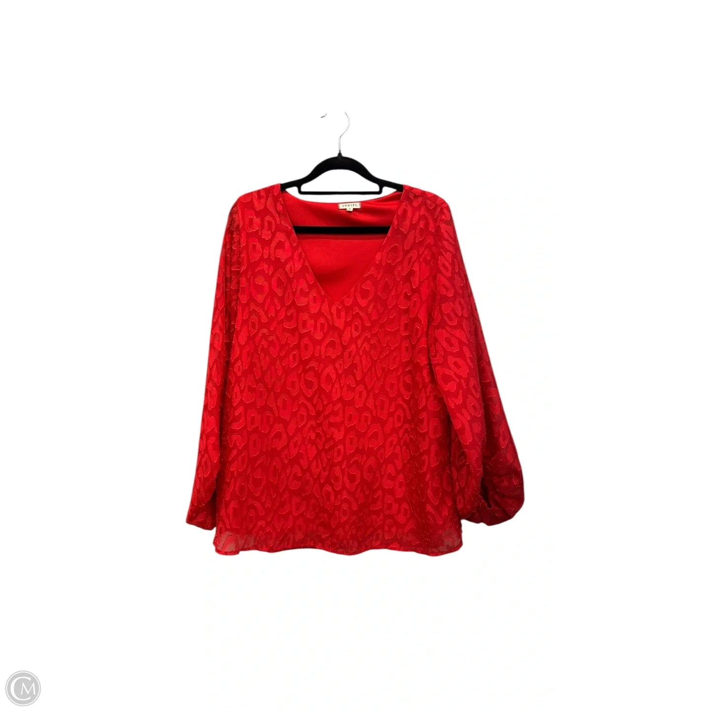 Top Long Sleeve By Jodifl In Red, Size: S