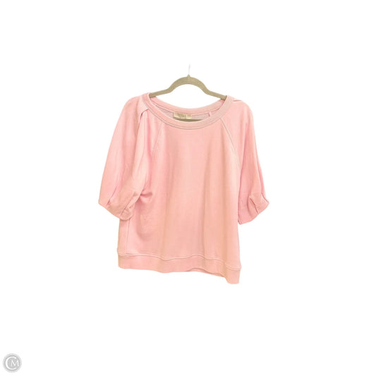 Top Short Sleeve By Loft In Pink, Size: L