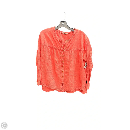 Top Long Sleeve By Pilcro In Coral, Size: S