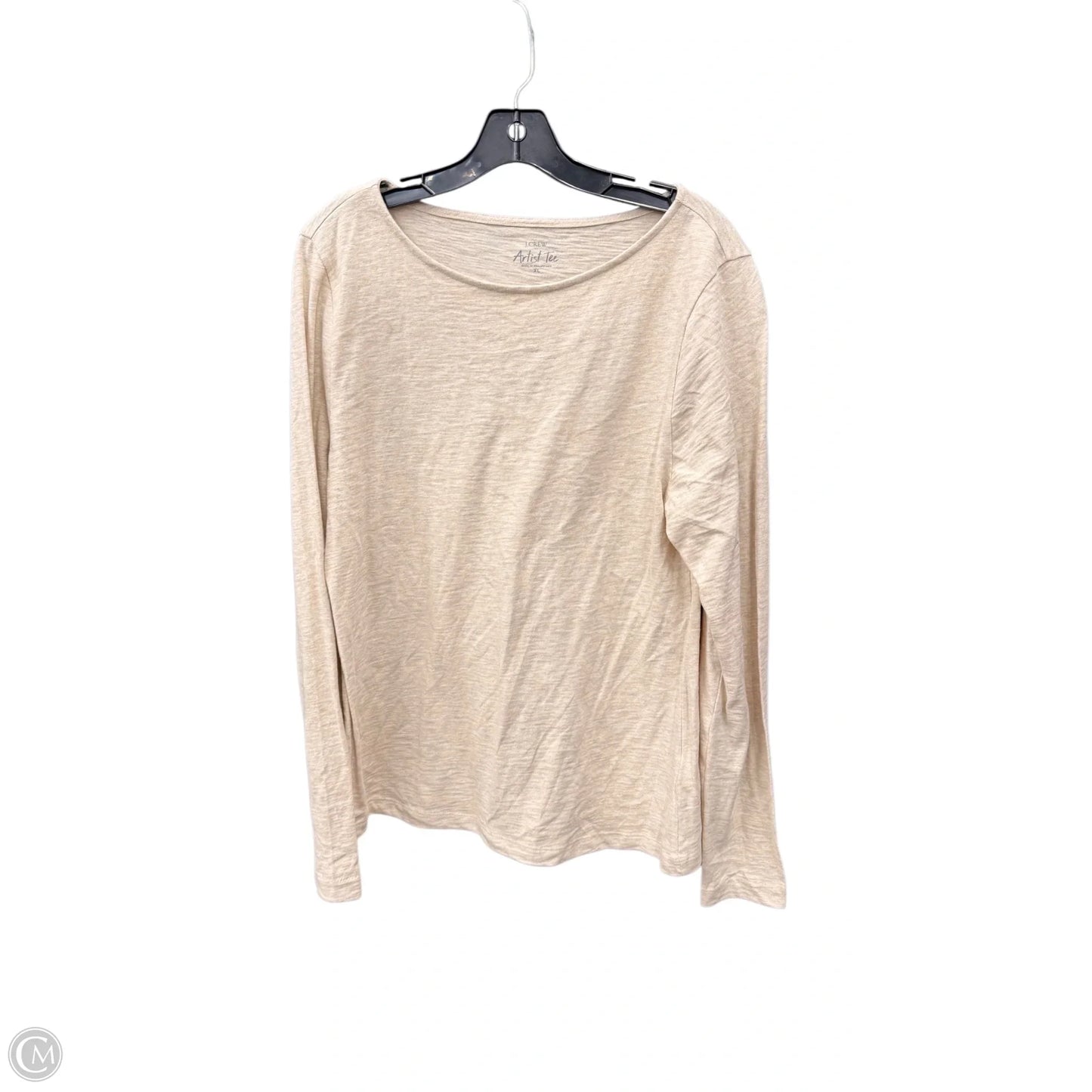Top Long Sleeve Basic By J. Crew In Beige, Size: Xl