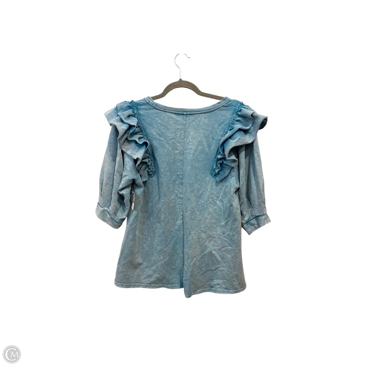 Top Short Sleeve By Umgee In Blue, Size: M