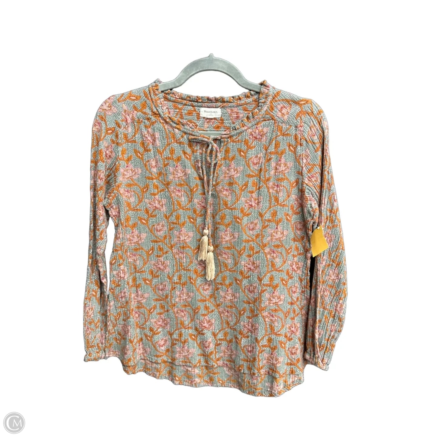 Top Long Sleeve By World Market In Floral Print, Size: S