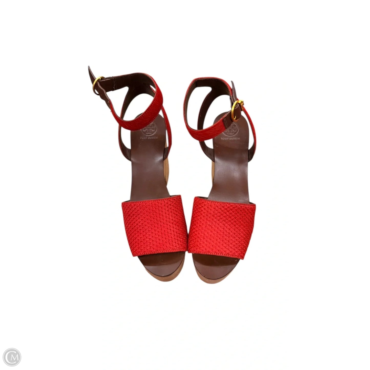 Sandals Designer By Tory Burch In Brown & Red, Size: 8.5