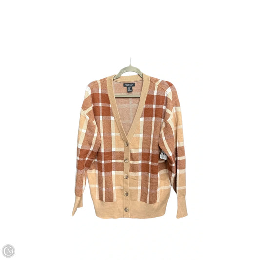 Sweater Cardigan By Rachel Zoe In Checkered Pattern, Size: Xl