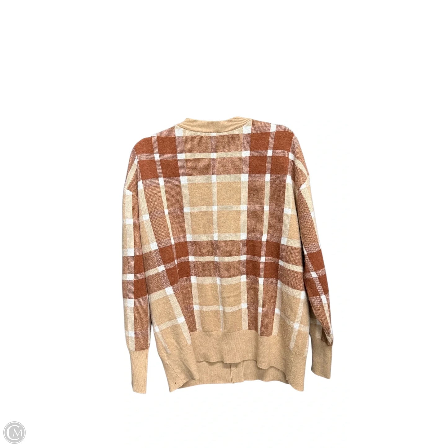 Sweater Cardigan By Rachel Zoe In Checkered Pattern, Size: Xl
