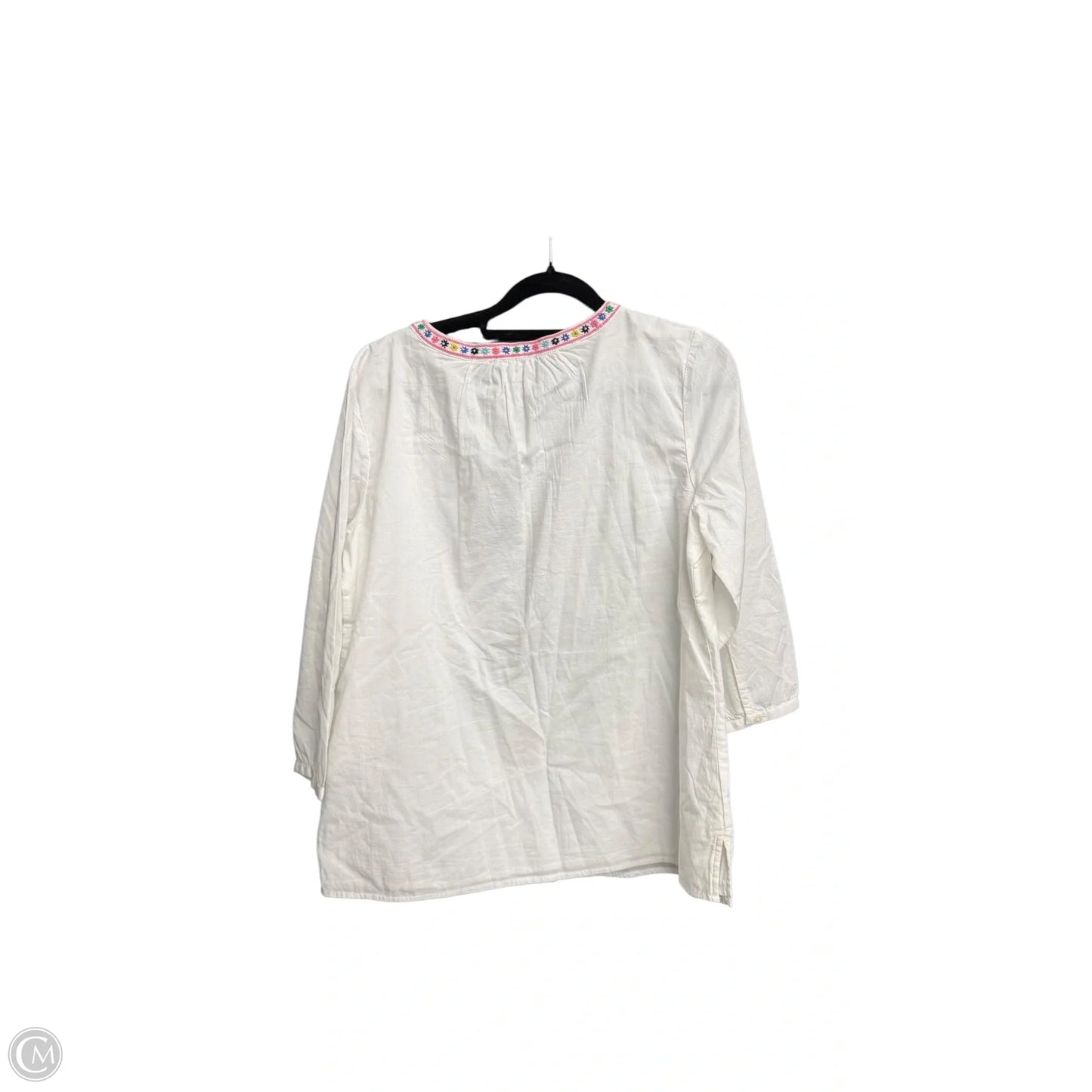 Top 3/4 Sleeve By Talbots In White, Size: Mp