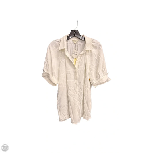 Top Short Sleeve By Max Studio In White, Size: L