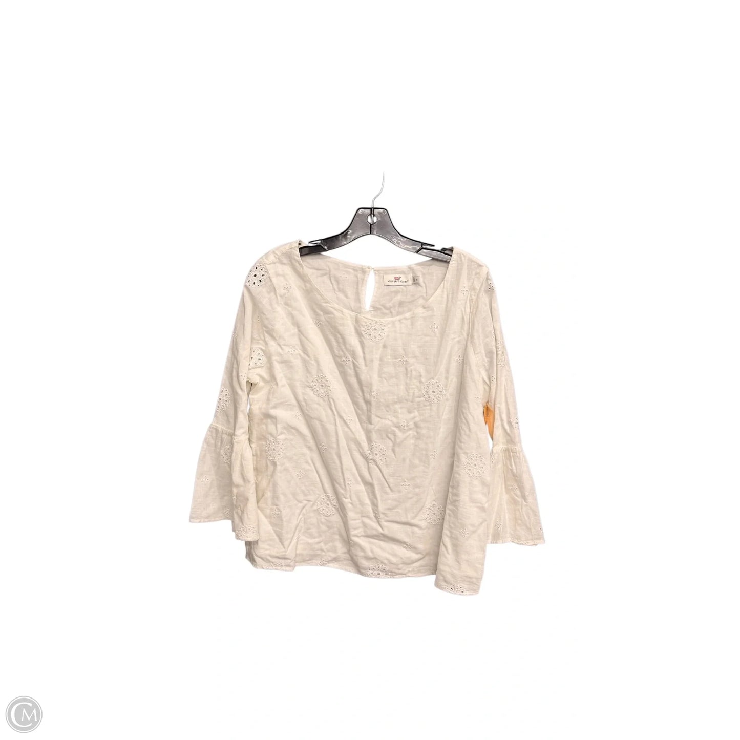 Top Long Sleeve By Vineyard Vines In White, Size: M