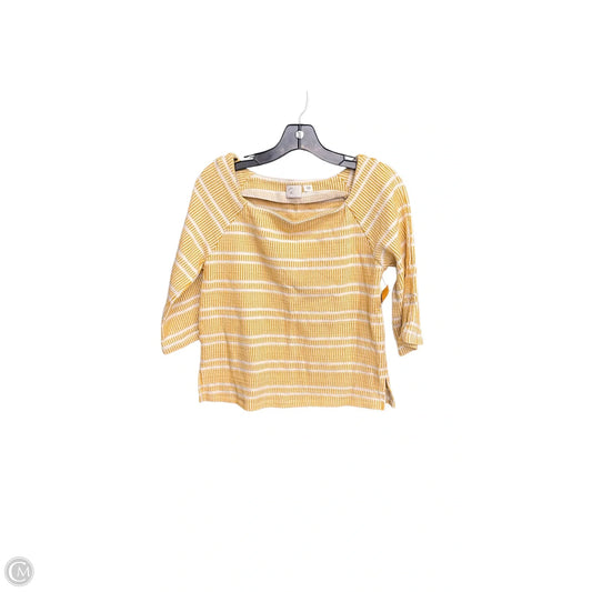 Top Long Sleeve By Anthropologie In Yellow, Size: Xs