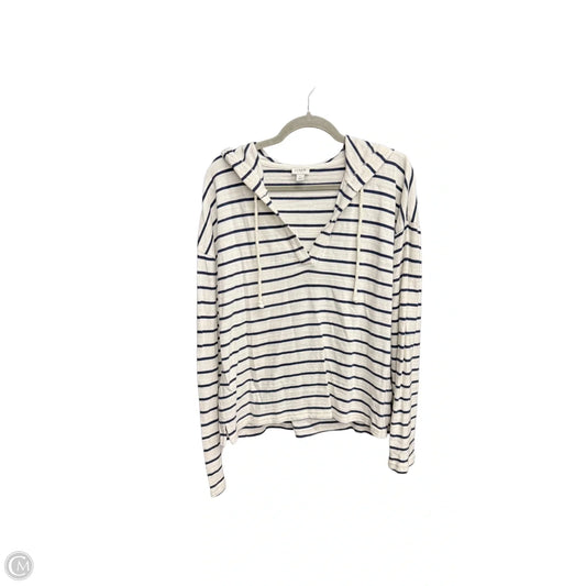 Sweatshirt Hoodie By J. Crew In Striped Pattern, Size: L