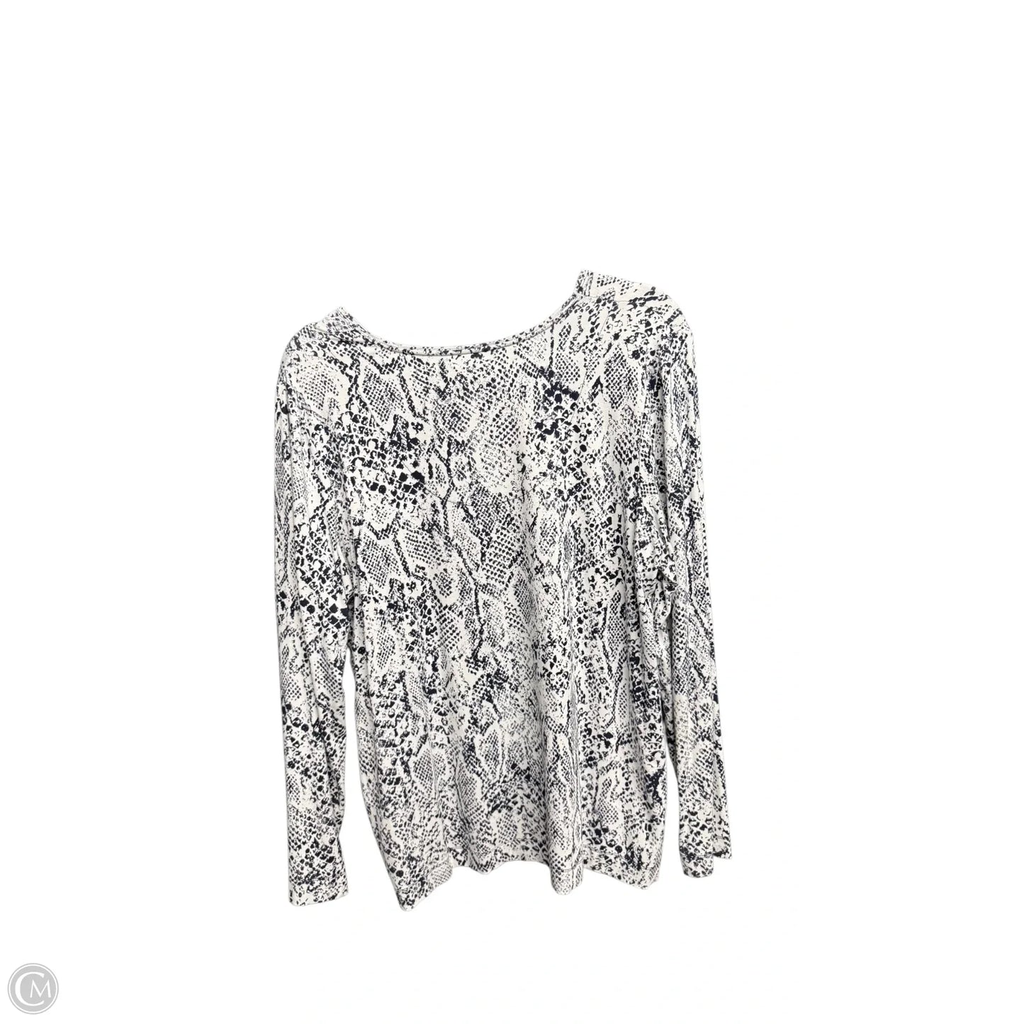 Top Long Sleeve By Chicos In Snakeskin Print, Size: L