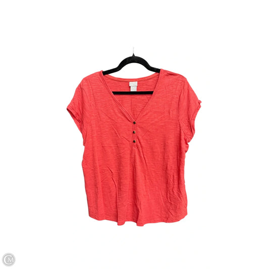 Top Short Sleeve By Chicos In Red, Size: L
