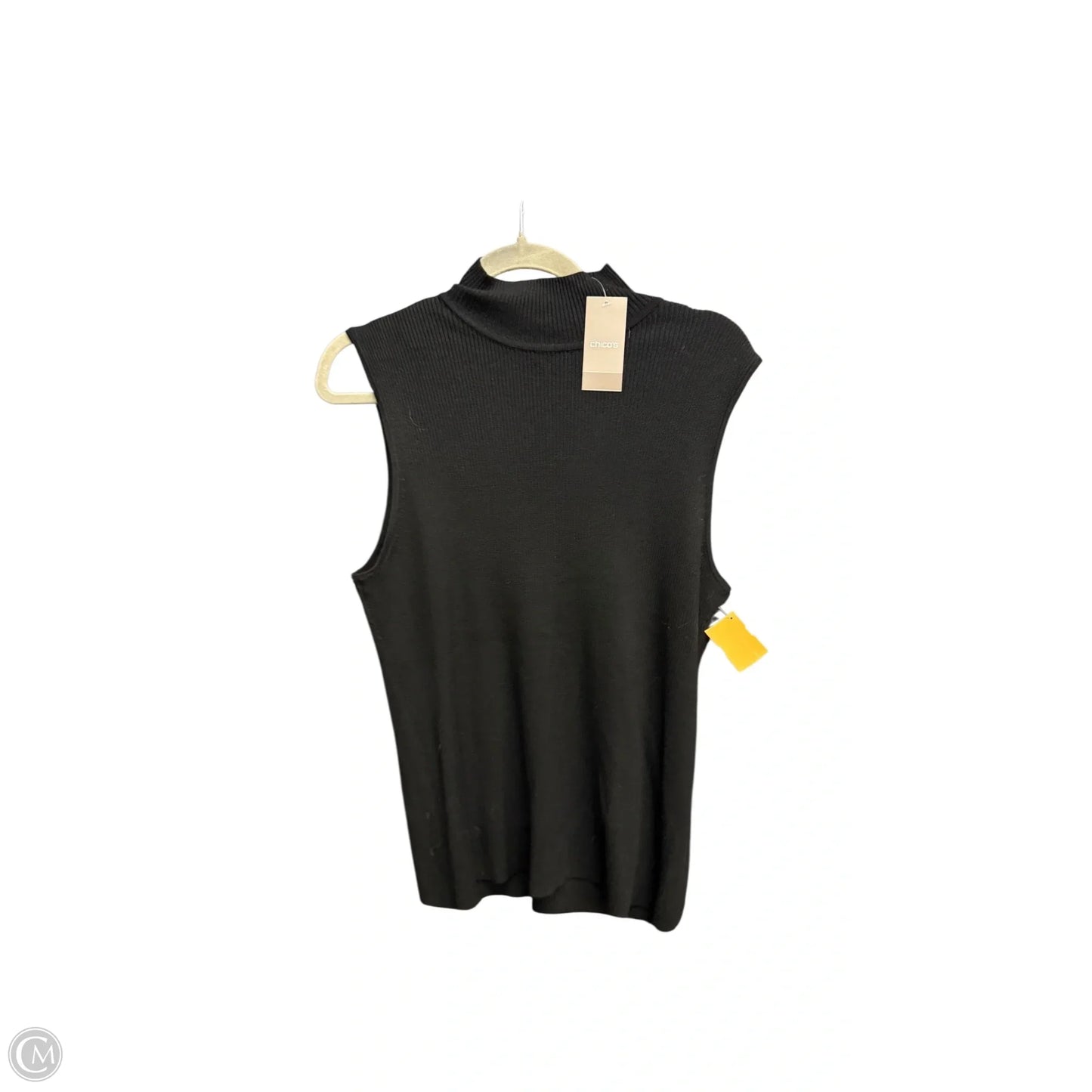 Top Sleeveless By Chicos In Black, Size: L