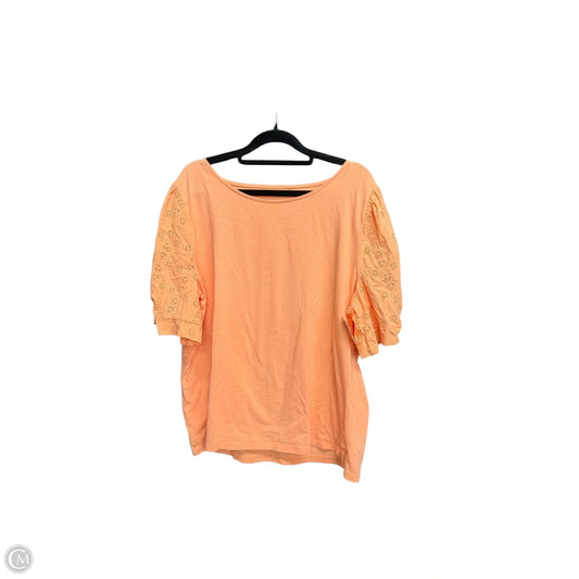 Top Short Sleeve By Talbots In Orange, Size: Xl