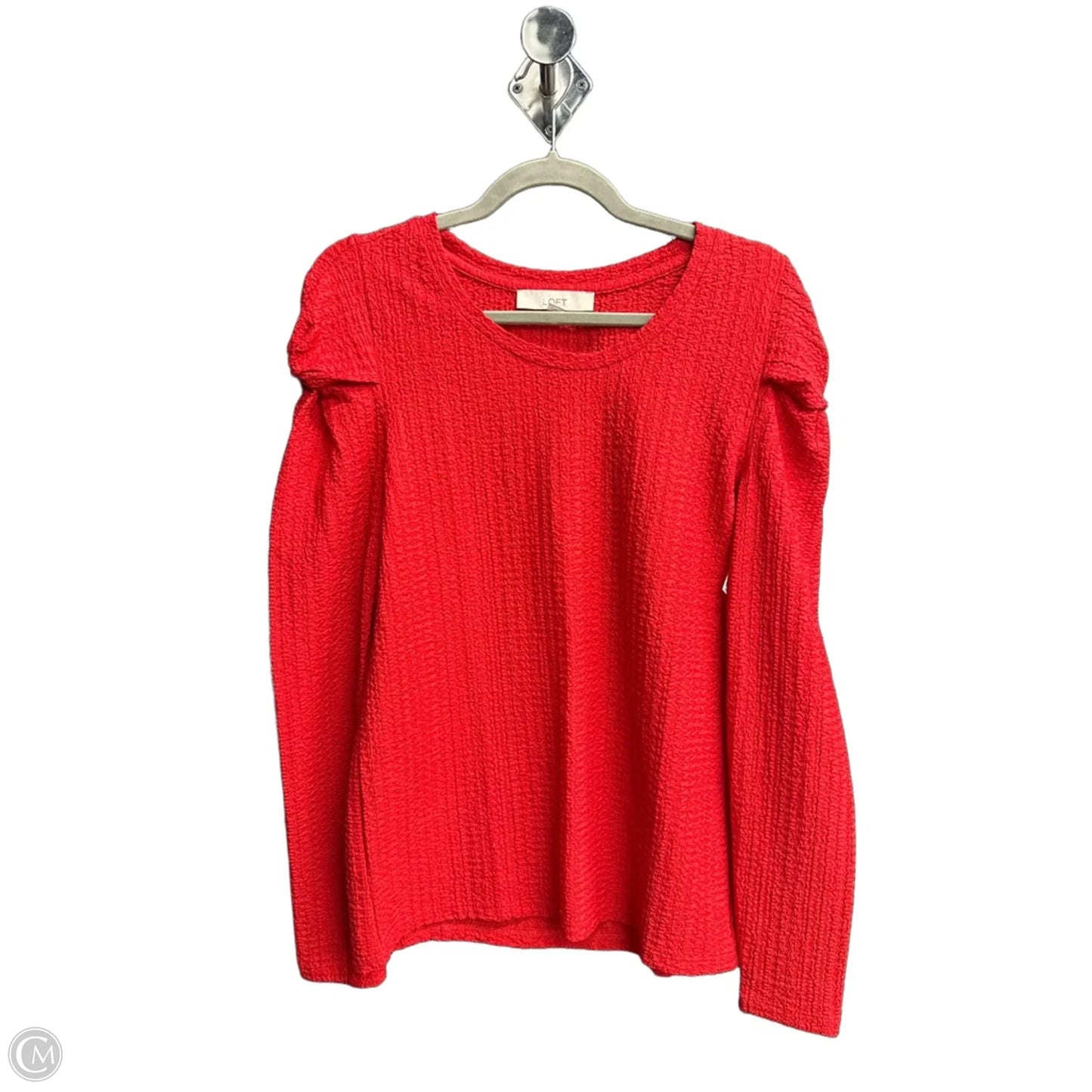 Top Long Sleeve By Loft In Red, Size: M