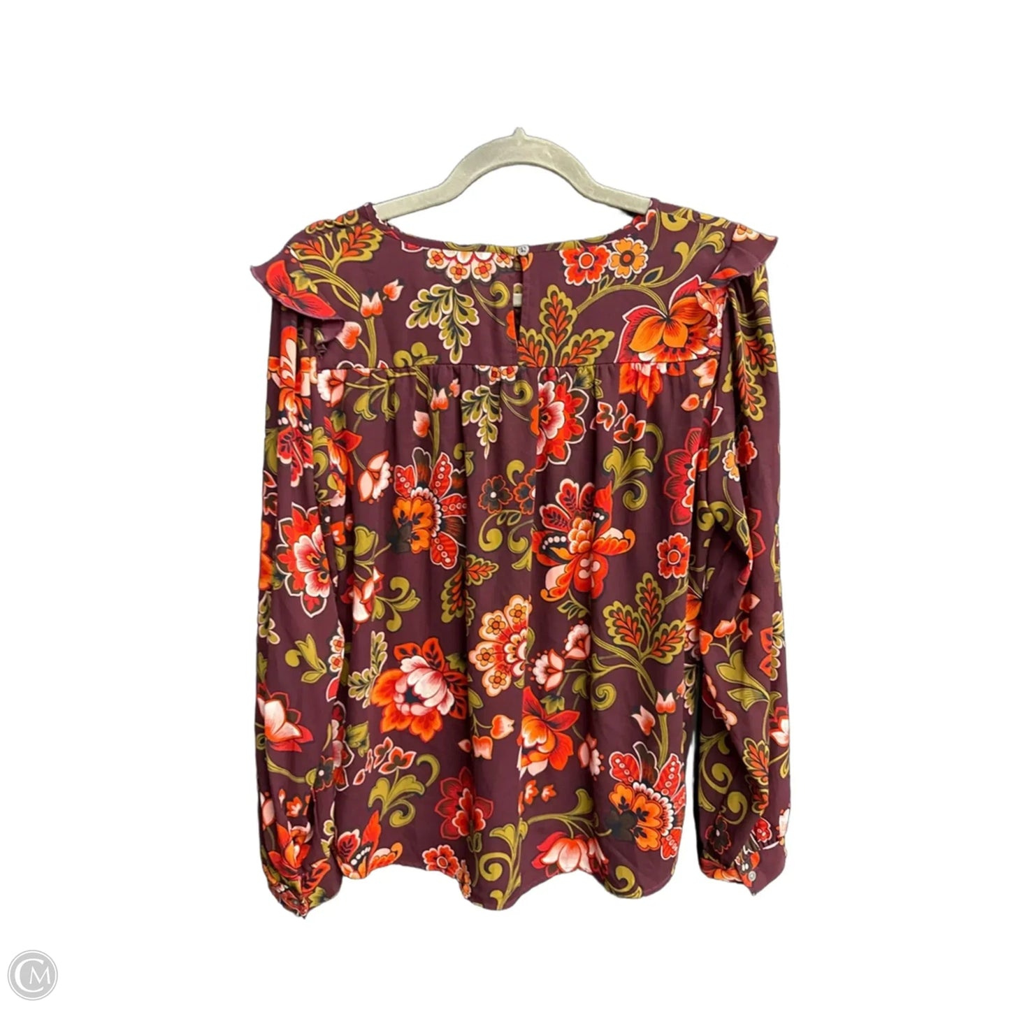 Top Long Sleeve By Loft In Floral Print, Size: S