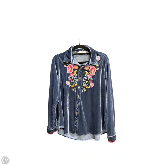 Top Long Sleeve By Umgee In Blue, Size: S