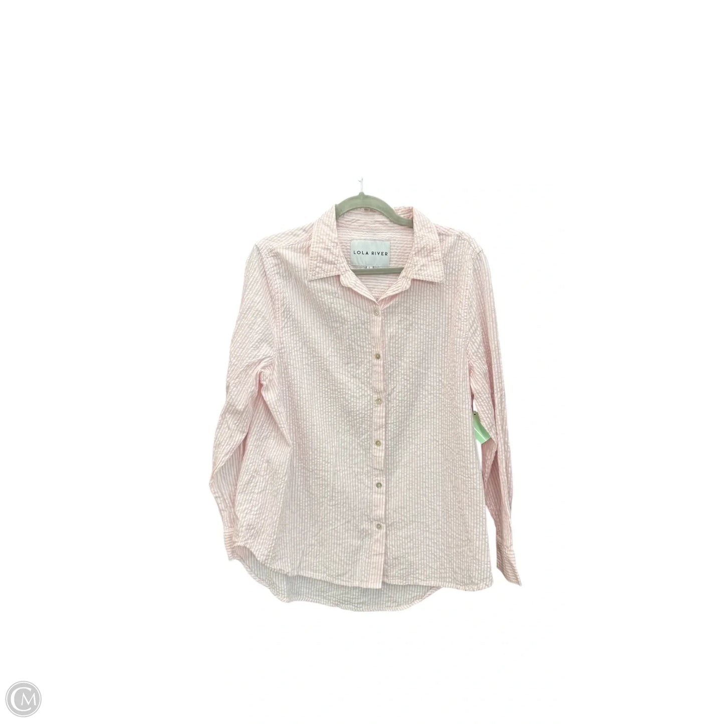 Top Long Sleeve By Lola River In Striped Pattern, Size: L