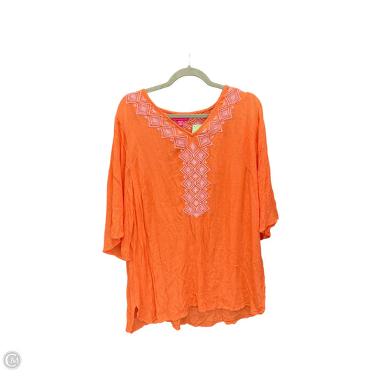 Top 3/4 Sleeve Designer By Lilly Pulitzer In Coral, Size: 2x