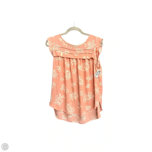 Top Sleeveless By Loft In Pink & Tan, Size: M