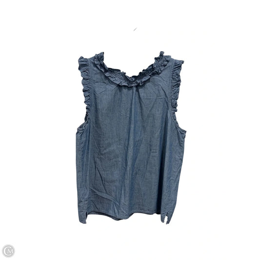 Top Sleeveless By J. Crew In Blue Denim, Size: L