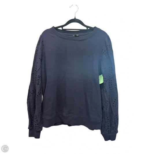 Top Long Sleeve By Talbots In Navy, Size: M