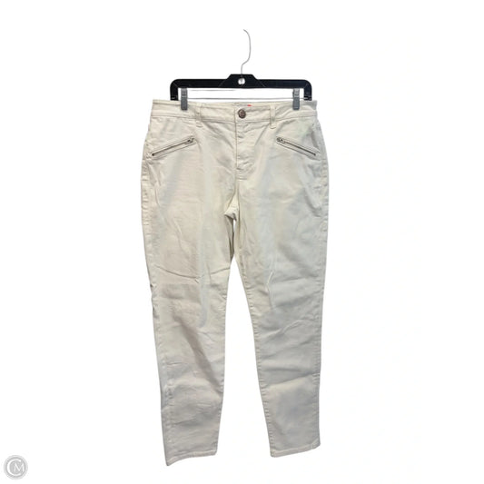 Jeans Skinny By Cabi In White Denim, Size: 12