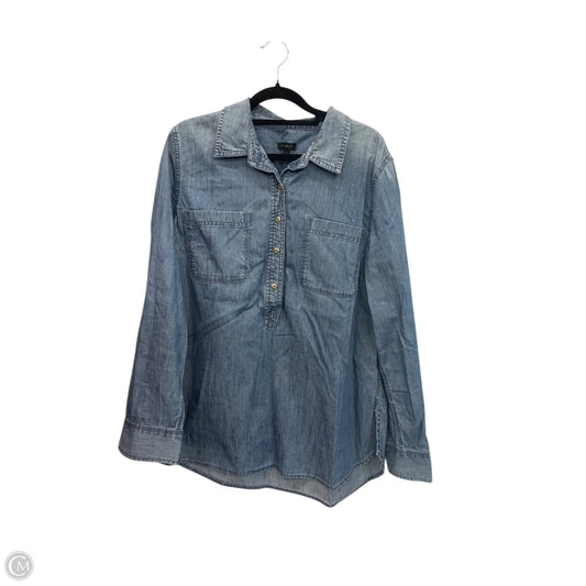 Top Long Sleeve By Talbots In Blue Denim, Size: L