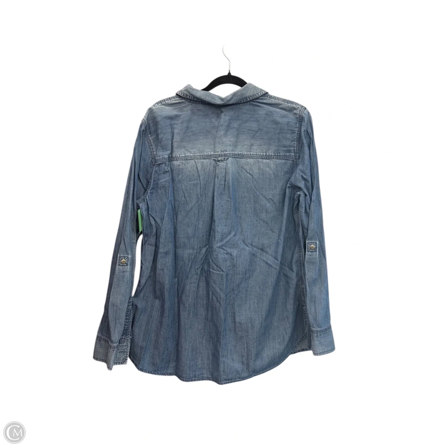 Top Long Sleeve By Talbots In Blue Denim, Size: L