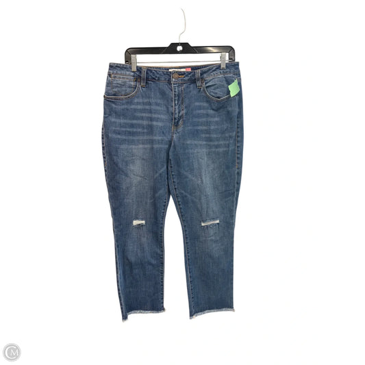 Jeans Straight By Cabi In Blue Denim, Size: 12