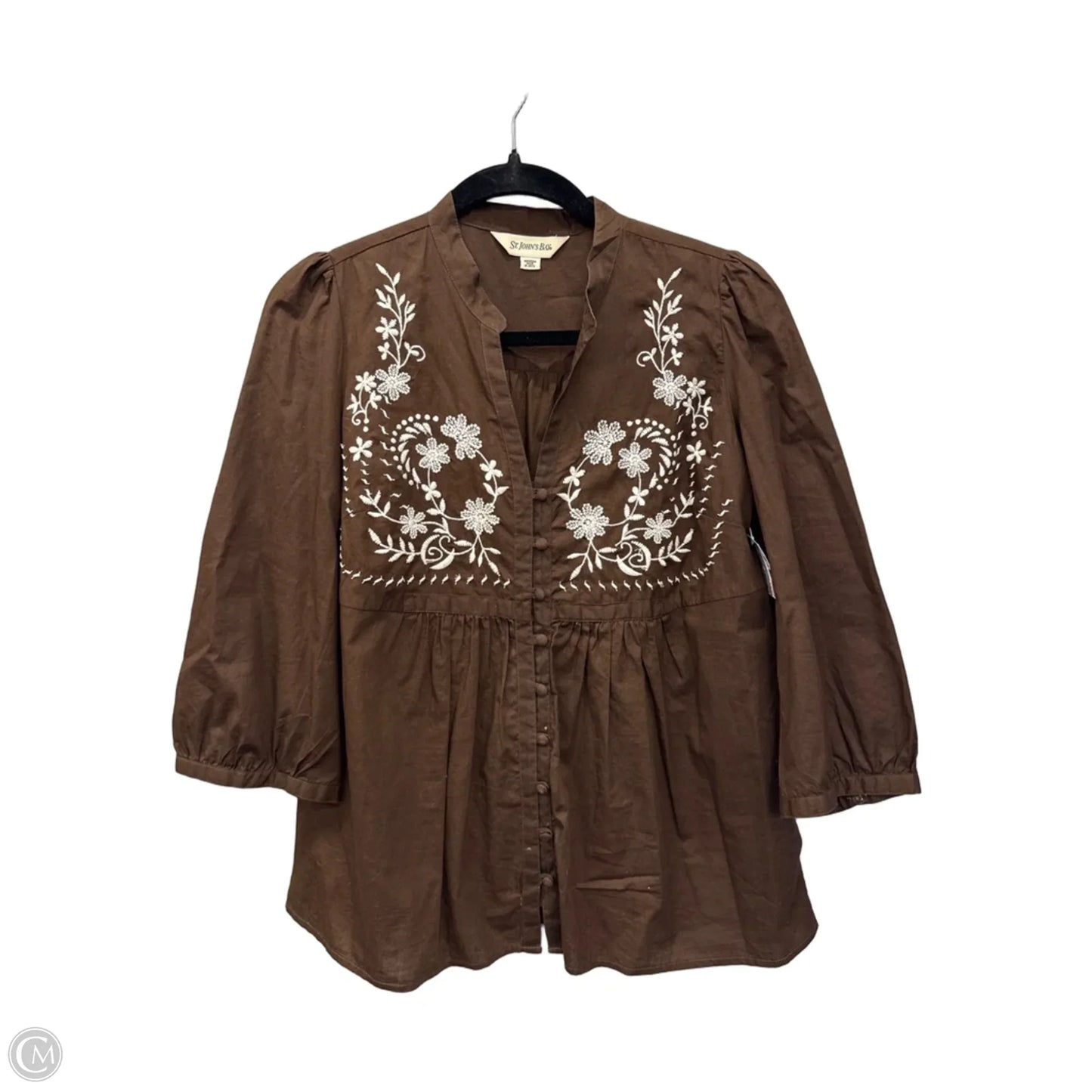 Top 3/4 Sleeve By St Johns Bay In Brown, Size: M