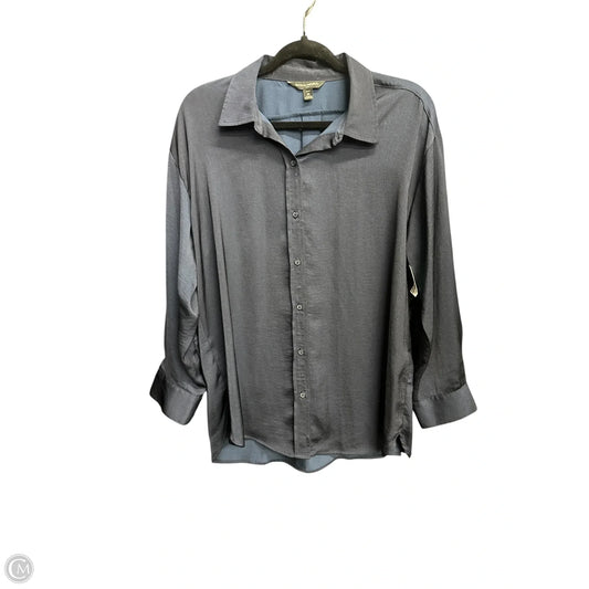 Top Long Sleeve By Banana Republic In Navy, Size: M