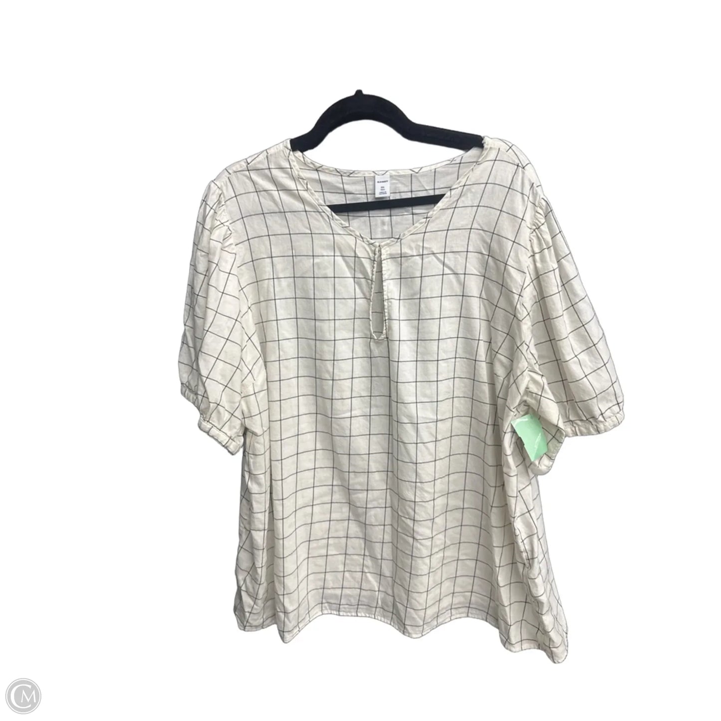 Top Short Sleeve By Old Navy In Checkered Pattern, Size: 2x