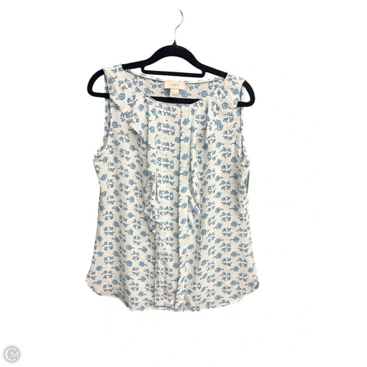 Top Sleeveless By Loft In Floral Print, Size: S