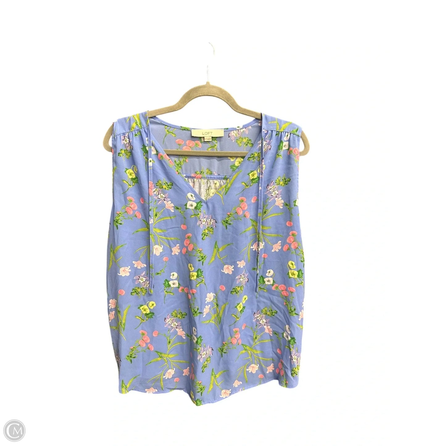 Top Sleeveless By Loft In Blue, Size: L