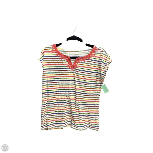 Top Short Sleeve By Talbots In Striped Pattern, Size: S